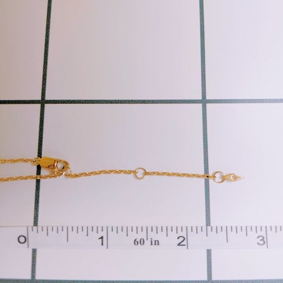Almost New - Gold Toned Stainless Steel Black Gemstone Bar Necklace from Fossil - Picture 4 of 4
